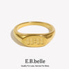 Stainless Steel Number 11:11 Oval Pattern Ring Suitable For Ladies Gift Gold Plated Jewelry - Image 1