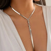 Long Flexible Flat Chain Necklace in Multiple Finishes - Image 2