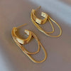 Geometric Tassel Drop Earrings Elegant Metal Dangle Feminine Wedding Party Jewelry Gift for Women - Image 2