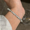 silver Vintage simple style sunflower Brushed bracelet for women inlay diamonds light bangles wedding jewelry gift - Image 2