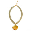 Stainless Steel Gold Plated Heart Sun Conch Shell Pendant Necklaces for Women Knitted Mesh Belt Chain - Image 10
