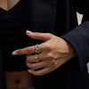 Star and Moon Double Layer Open Ring in Stainless Steel - Image 3