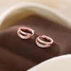 Round Hoop Earrings with Stone Accents in Gold-Tone Silver-Tone and Rose Gold-Tone - Image 4