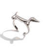 Miia Minimalist Geometric Lines Small Cat Dog Open Ring for Women Stainless Steel Zirconia Inlaid Funny Cute Jewelry - Image 7