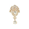 Water droplet brooch inlaid with diamonds, alloy clothing accessories, crystal brooch, flower che - Image 6