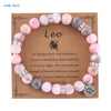 Mhs.sun 12 Star Zodiac Sign Pink Zebra Stone Beaded Bracelets Constellation Birthday Party Jewelry For Women Men - Image 14