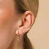 Yuxintyome Silver Ear Needle set with diamond star hoop earrings for women ear clip retro Wedding Jewelry - Image 6