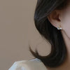 White Pink Shell Starfish Stud Earrings for Women Cute Asymmetric Imitation Pearl Rhinestones Beads Charms Small Ear Jewelry - Image 2