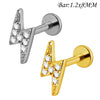 Clear Stone Labret Piercing Stud with Square Heart and Trapezoid Styles - Image 30