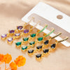 Stainless Steel Colorful Zircon Water Drop Hoop Earrings for Women Simple Pendant Huggies Jewelry - Image 1