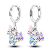 Colorful Cubic Zirconia Huggie Hoop Earrings in Flower Butterfly and Clover Designs - Image 16