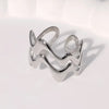 Stainless Steel Irregular Wave Rings for Women Men Creative Gold Color Adjustable Opening Ring Female Statement Jewelry Gifts - Image 8
