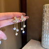 Letter D Asymmetric Long Tassel Zircon Earrings For Women Korean Sparkling Earrings Jewelry Party Gifts - Image 28