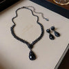 Shiny Crystal Necklace Earrings Women's Big Water Droplet Rhinestone Necklaces Wedding Evening Dress Jewelry Set - Image 7