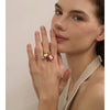 Stainless Steel Adjustable Simulated Pearls Chili Handmade Elastic Charm Ring Jewelry - Image 3