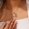 316L Stainless Steel Coloeful Tarot Necklace Zircon Star Moon Sun Lovers Magiclan Knight Empress Necklace For Women - Image 3