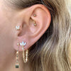 Zircon Tassel Chain Dangle Earrings for Women Gold Color Pierced Ear Stud Earrings Jewelry Accessories - Image 4