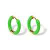 Colorful Neon Enamel Huggie Hoops Earrings Stainless Steel Jewelry for Women Dopamine Small Ear Cuff Piercing Chunky Jewelry - Image 16