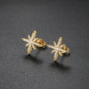 Shinny Clear Zircon North Star Stud Earring Stainless Steel Gold Color Women's Earrings Jewelry Gift - Image 3