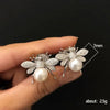 Simulated Pearl Bee Stud Earrings with Crystal Cubic Zirconia Cute Animal Earrings Daily Wear Women Jewelry - Image 3
