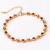 Gold-Tone Eye Motif Bracelet with Colorful Stone Accents - Image 8