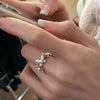 Silver Personality Flower Pearl Adjustable Retro Ring Jewelry For Women Party Elegant Accessories - Image 3