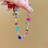 Candy Color Zircon Necklace Bracelet Set for Woman Sparkly Multi Color Crystal Beaded Chain Dainty Stackable Jewelry - Image 4