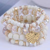 4pcs/set Boho Strand Bracelets For Women Crystal Beads Bracelets Heart Letter Elastic Bangles Wristband Yoga Jewelry Gifts K - Image 9