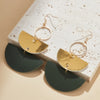 Stacked Half-moon Leather Pendant Earrings for Women Vintage Personality Creative Geometric Jewelry Party Gift - Image 4