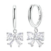 Silver Earrings Women Sparkling Ribbon Zirconia Drop Earring For Anniversary Wedding Jewelry Gifts - Image 1