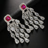 Stonefans Square Crystal Large Tassel Earrings Water Drop Decoration Women Exaggerated Pendant Earring Wedding Jewelry