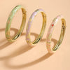 Three-Piece Enamel Flower Bracelet Set in Gold-Tone - Image 8