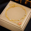 316L Stainless Steel Pink Lotus Flower Anklets For Women Girl Multi-layer Chains Jewelry Gift Party - Image 7