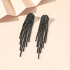 Fyuan Long Tassel Drop Earrings for Women Black Gold Silver Color Rhinestone Dangle Earring Wedding Party Jewelry - Image 10