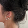 Exaggerated Hollow Flower Ear Bone Clip Non-Pierced Earring Silver Color Ear Cuff for Women Girls Aesthetic Jewelry 1pc - Image 4