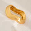 Chunky Heavy Wide Metal Water Drop Bangles for Women Gold Color Open Cuff Thick Irregular Wave Bangle Bracelet Jewelry - Image 5