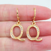 Gold Color Clear Zircon CZ Name Alphabet Initial Letter Dangle Earrings for Women - Image 8