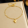 316L Stainless Steel Golden Heart Geometry Zircon Minimalist Series Bracelet Lady Wrist Chain Jewelry - Image 24