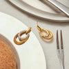 Pearl Hollow Door Handle Earrings Gold Color Plated Stainless Steel Oval Earrings Women's Accessories Party G - Image 6