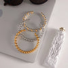 Open Wire Chain Cuff Bracelet in Gold Tone or Silver Tone - Image 4