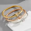 1PCS stainless steel gold small waist handmade rhinestone women's bracelet, simple and, suitab - Image 2