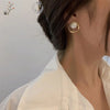 Imitation Pearl Earring for Women Gold Color Round Stud Earrings Korean Delicate Irregular Design Unusual Jewelry - Image 3