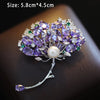 Design Crystal Flower Basket Snowflake Brooches for Women Maple Leaf Animal Corsage Coat Suit Accessories Pins - Image 12