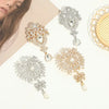 Water droplet brooch inlaid with diamonds, alloy clothing accessories, crystal brooch, flower che - Image 1
