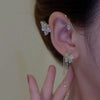 Sparkling Zircon Flower Butterfly Ear Bone Clip for Women Without Piercing Tassel Ear Cuff Clip Earrings Wedding Jewelry - Image 2