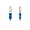 Silver Stainless Steel Earrings Steinohrringe Woman Square Stone Hoop Earrings Spring - Image 1
