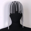 Stonefans Pearl Tassel Headpiece Cap Wedding Hair Accessories Indian Jewelry Elegant Bridal Head Chain Hat Women Prom