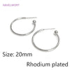 2 Sizes Silver Needle Gold Color C Shape Smooth Hoop Earring Brass Metal Earring Jewelry For Women Gifts - Image 8