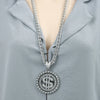 A Dollar Pendant Necklace with a Unique Style, Featuring a Diamond-Encrusted Dollar Cuban Chain - Image 8