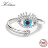 Evil Eye Ring Open Luck Blue Stone Cubic Zirconia Silver Adjustable Finger Ring For Women Jewelry - Image 1
